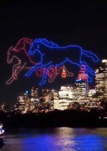 Drone Sky Shows & Racing NSW drone light show for The Everest Turf Race 2022.